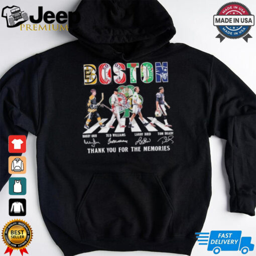 Boston Sports Teams Players Abbey Road Thank You For The Memories Signatures Shirt