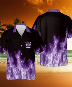 Bowling Purple Flame Magic Fire Personalized Hawaiian Shirt