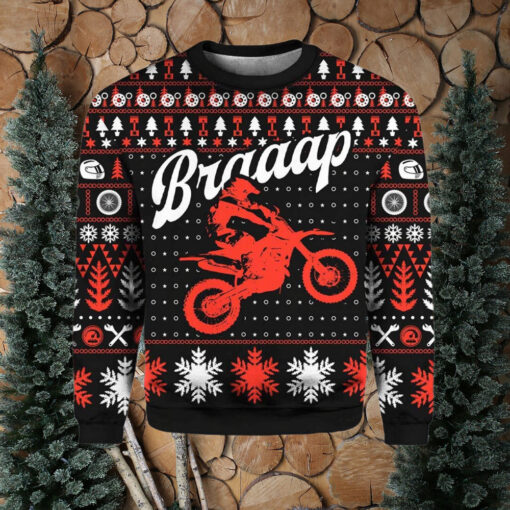 Braaap Moto Red Version Ugly Christmas Sweater