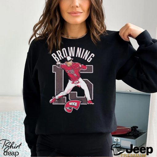 Brady Browning WKU softball cartoon shirt