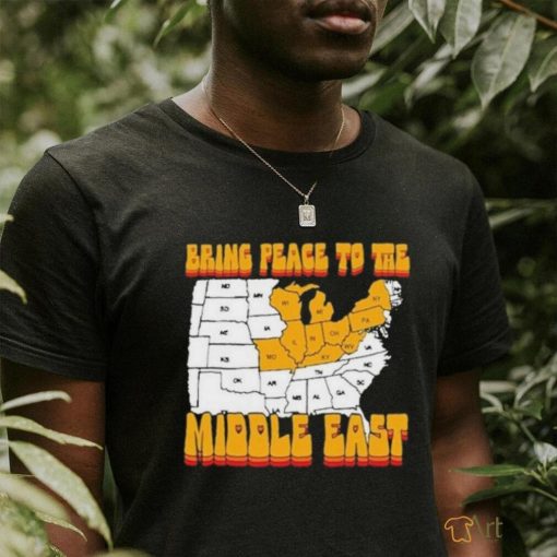 Bring Peace To The Middle East Usa Map T shirt