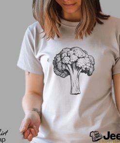 Broccoli Vegetable Plant Vegetarian Vegan In Black And White Classic T Shirt