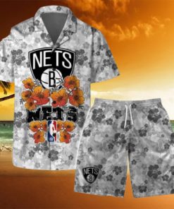 Brooklyn Nets NBA Aloha Summer Logo Team And Pattern Hawaiian Set