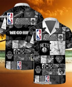 Brooklyn Nets National Basketball Association All Over Print Hawaiian Set Pattern