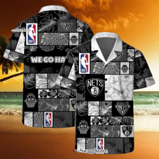 Brooklyn Nets National Basketball Association All Over Print Hawaiian Set Pattern