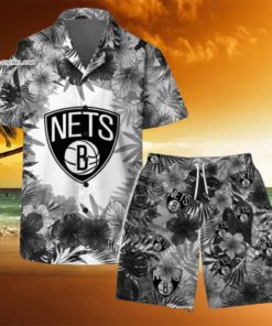 Brooklyn Nets National Basketball Association Hawaiian Set Floral Pattern Pattern