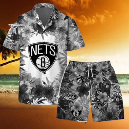 Brooklyn Nets National Basketball Association Hawaiian Set Floral Pattern Pattern