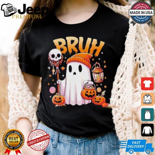 Bruh Ghost Halloween Cute Ghost Trick Or Treat Candy Kids T shirt