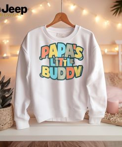 Youth Papa's Little Buddy Cute Toddlers Fathers Day Outfit T Shirt