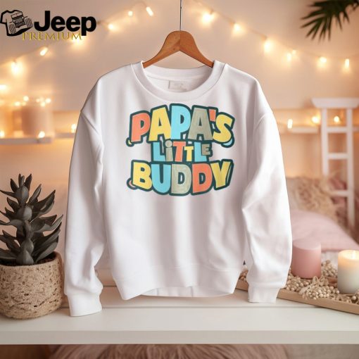 Youth Papa's Little Buddy Cute Toddlers Fathers Day Outfit T Shirt