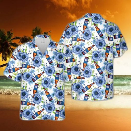 Bud Light Bottle Floral Hawaiian Shirt