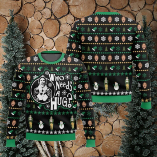 Buddy The Elf Christmas Ugly Sweater, Elf Who Need A Hug Sweatshirt