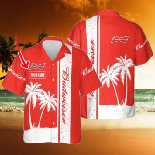 Budweiser Custom Name All Over Printed 3D Hawaiian Shirt