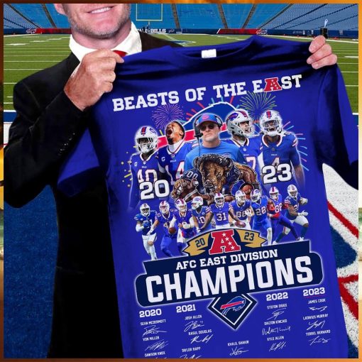 Buffalo Bills Beasts Of The East 2023 AFC East Division Champions Signatures Shirt