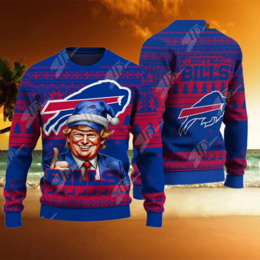 Buffalo Bills Christmas Donald Trump Knitted Sweater