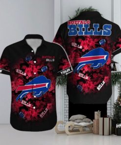 Buffalo Bills Custom Name red flower aloha Hawaiian Shirt Special Gift For Real Fans