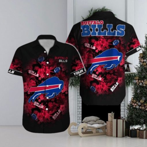 Buffalo Bills Custom Name red flower aloha Hawaiian Shirt Special Gift For Real Fans