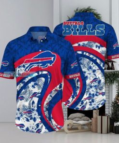 Buffalo Bills Floral Wavy Lines Hawaiian Shirt