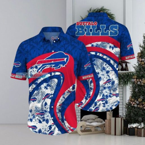 Buffalo Bills Floral Wavy Lines Hawaiian Shirt