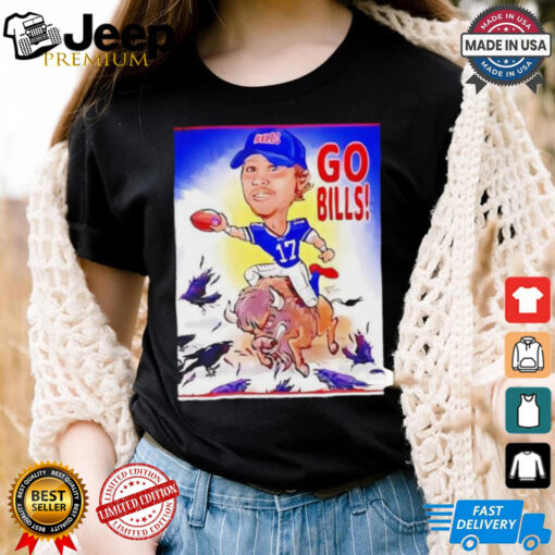 Buffalo Bills Josh Allen riding Buffalo go Bills beat Baltimore Ravens shirt