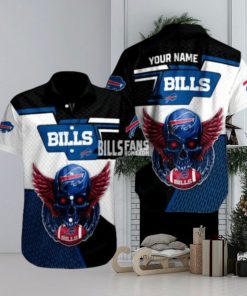 Buffalo Bills Personalized name number red Skull hawaiian Shirt For fan