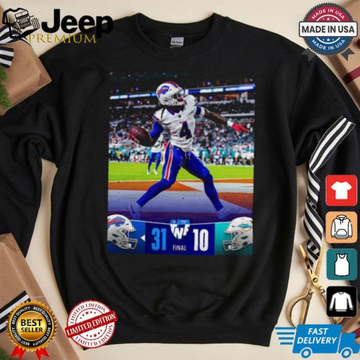 Buffalo Bills Wins 31 10 Miami Dolphins September 2024 Throwback Night Football Final Score Shirt