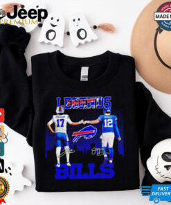 Buffalo Bills legend Josh Allen and Jim Kelly signatures shirt