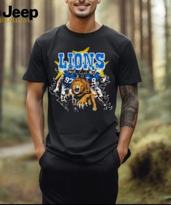 Burning Flame Detroit Football Lions Running Players shirt