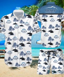Busch Light Beer Floral Hawaiian Shirts And Short Summer Beach Set