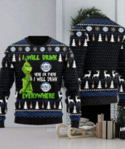 Busch Light Grinch Will Drink Everywhere Ugly Sweater