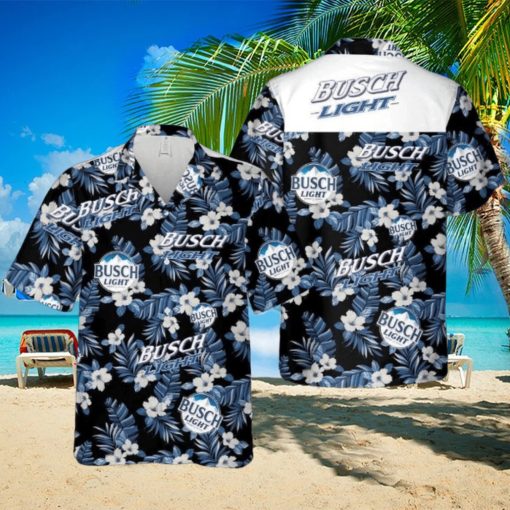 Busch Light Hawaiian Shirt Blue Floral Gift For Summer Holiday