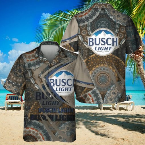 Busch Light Hawaiian Shirt Boho Mandala Pattern Beer Lover Gif