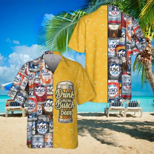 Busch Light Hawaiian Shirt Cool Drink More Busch Beer