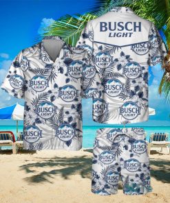 Busch Light Hawaiian Shirt, Sea Island Pattern Hawaiian Shirts And Short Summer Beach Set