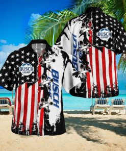 Busch Light Hawaiian Shirt Special American Flag