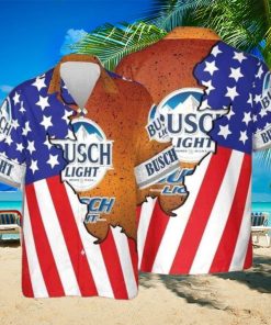 Busch Light Hawaiian Shirt US Flag Beer Lover Gift