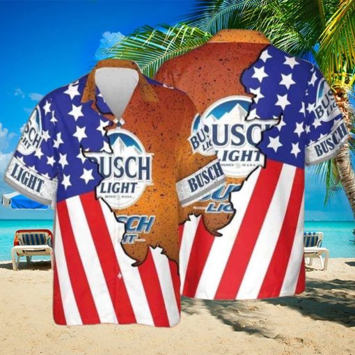 Busch Light Hawaiian Shirt US Flag Beer Lover Gift