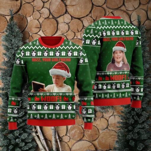 Buzz Your Girlfriend WOOF Kevin Home Alone 3D Ugly Christmas Sweater