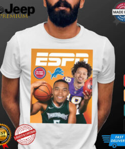 Cade Cunningham and Amon Ra St. Brown recreated the iconic Randy Moss Kevin Garnett 2024 Poster t shirt