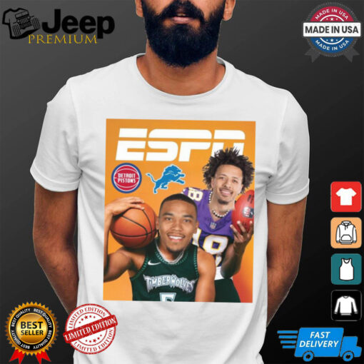 Cade Cunningham and Amon Ra St. Brown recreated the iconic Randy Moss Kevin Garnett 2024 Poster t shirt