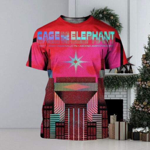 Cage The Elephant Merch Poster For Concert In Nashville TN At Asceno Amphitheater On Sep 1 2024 All Over Print Shirt