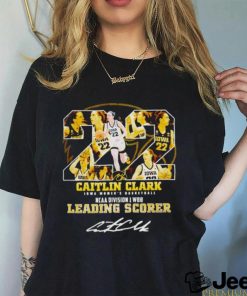 Caitlin Clark Iowa Women’s Basketball NCAA Division 1 WBB Leading Scorer signature shirt