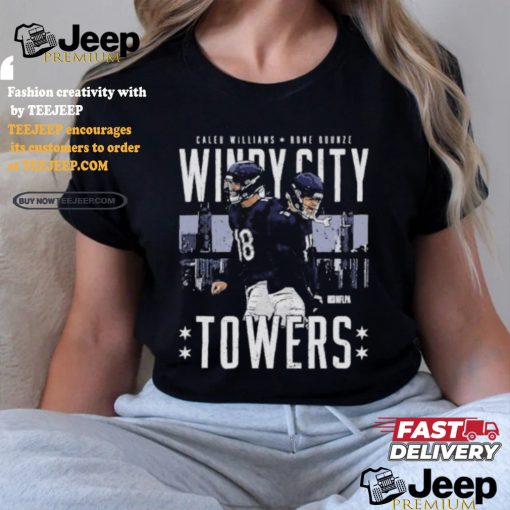 Caleb Williams and Rome Odunze Chicago Bears Windy City Towers shirt