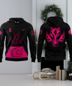 Calgary Flames NHL Crucial Catch Breast Cancer 2024 Hoodie