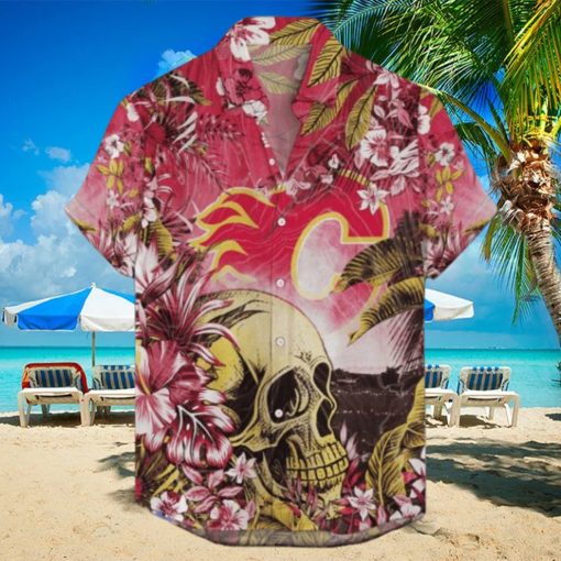 Calgary Flames NHL Hawaiian Shirt Tropical Skull Design For Men Women