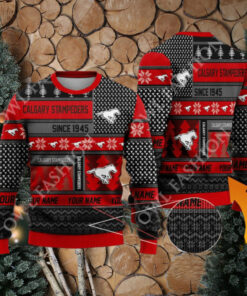 Calgary Stampeders since 1945 Custom name Red CFL Ugly Sweater