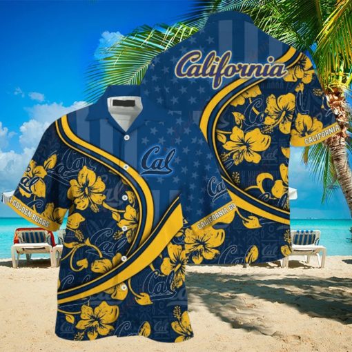 California Golden Bears US Flag Summer Aloha Shirt, NCAA Hawaiian