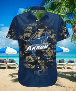 Camouflage Vintage Hawaiian Shirt, Akron Zips, NCAA Keepsake