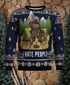 Camping I Hate People Ugly Christmas Sweater