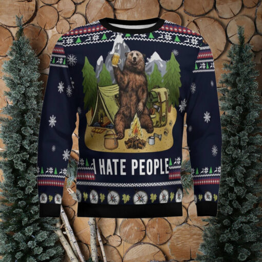 Camping I Hate People Ugly Christmas Sweater